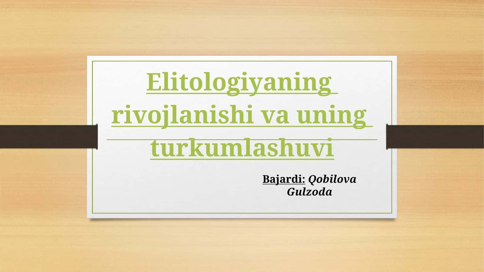 Elitologiyaning rivojlanishi va uning turkumlashuvi 1