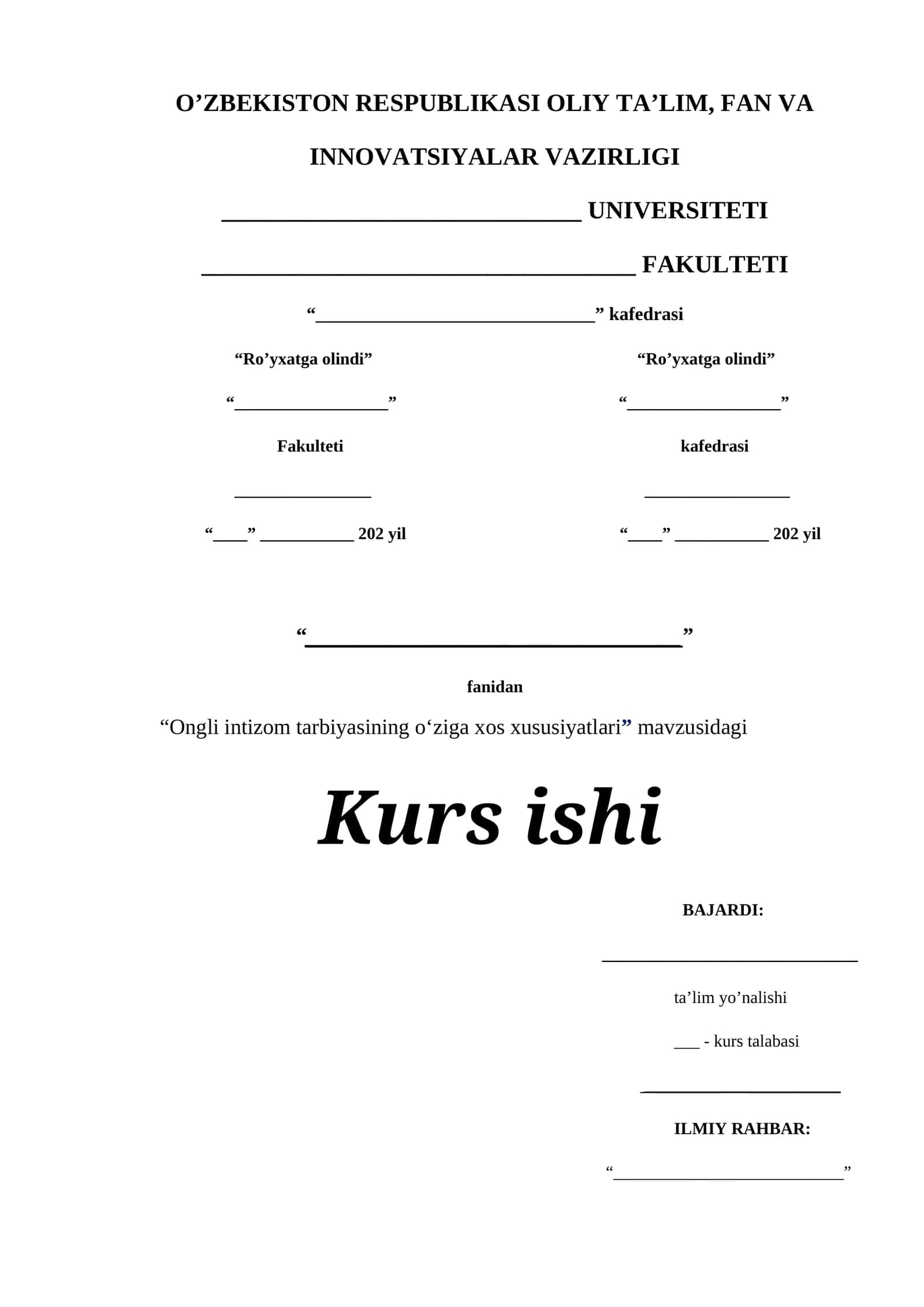 Ongli intizom tarbiyasi 1