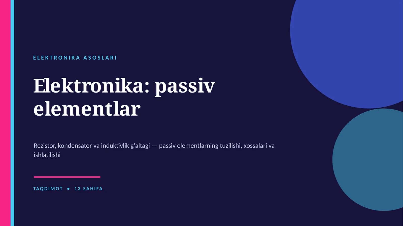 Elektronika ASOSLARI 1