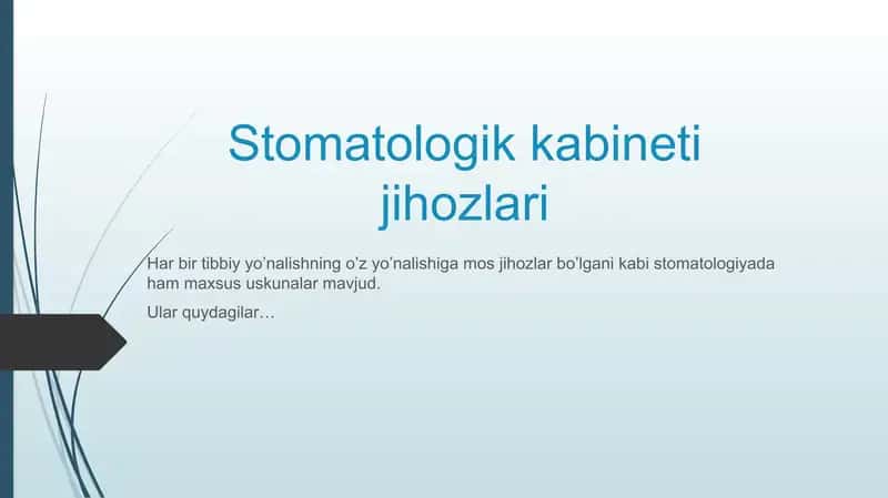 Stomatologik kabinet jihozlari 1