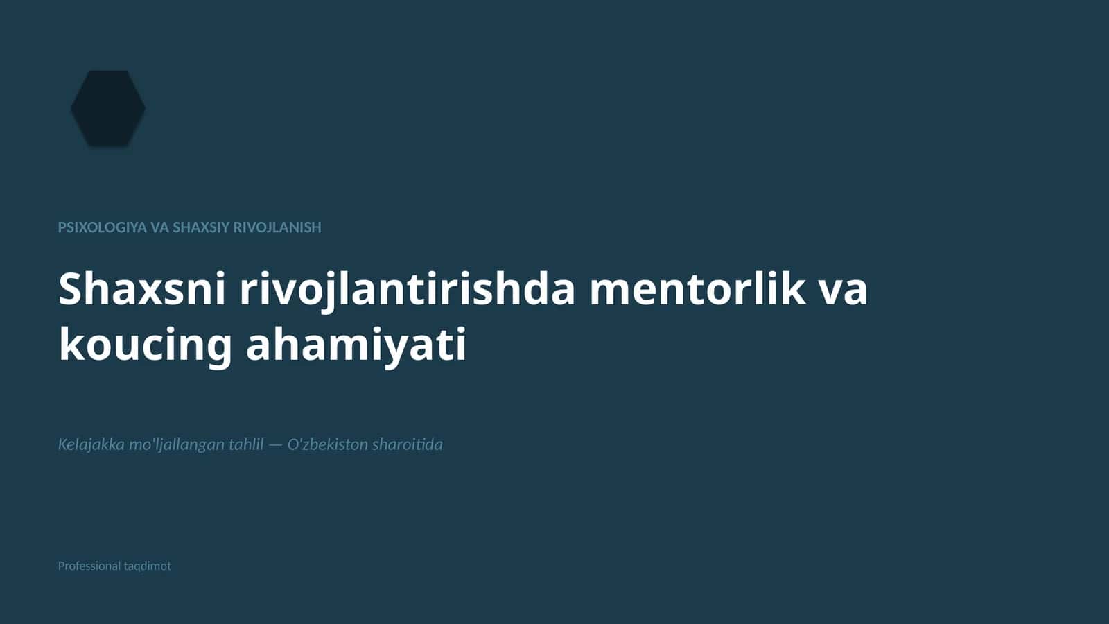 Psixologiya va shaxsiy rivojlanish 1