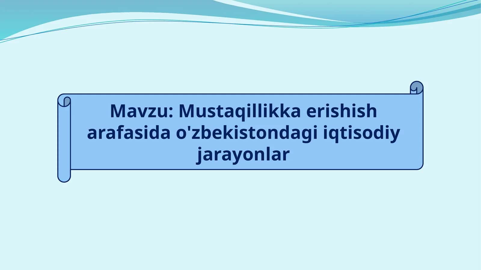 Mustaqillikka erishish arafasida o'zbekistondagi iqtisodiy jarayonlar 1