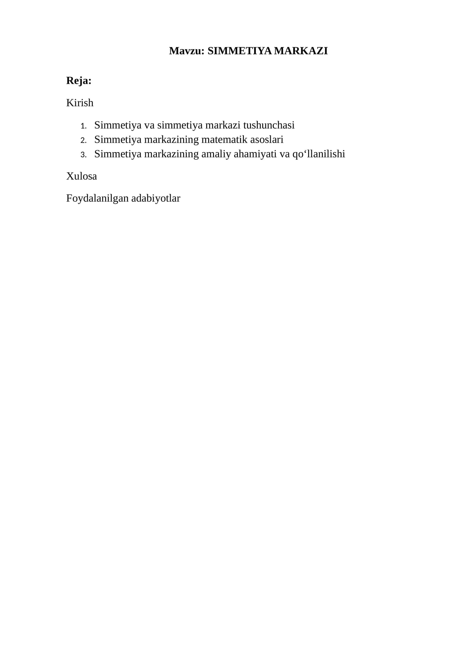 SIMMETIYA MARKAZI 1