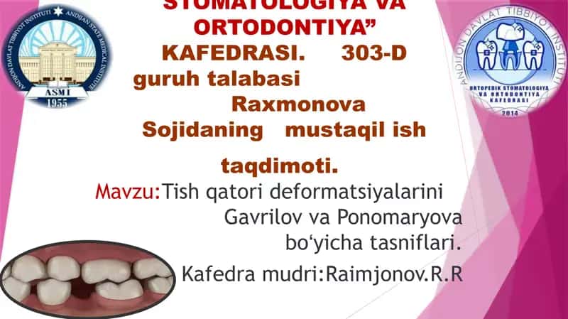 Tish qatorlari deformatsiyalari 1