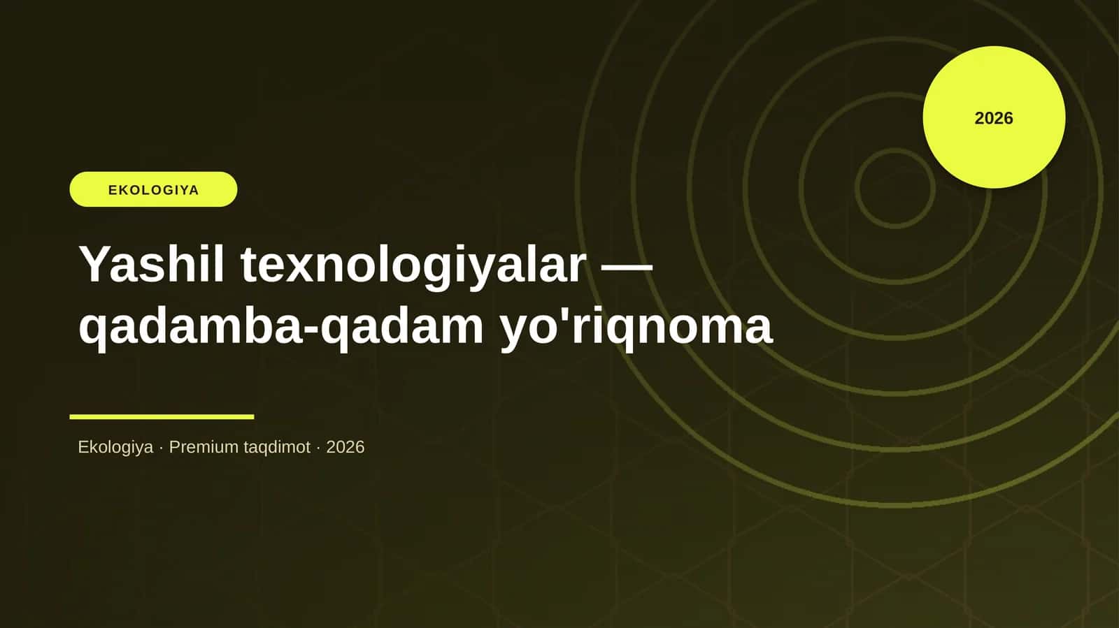Yashil texnologiyalar — qadamba-qadam yo'riqnoma 1