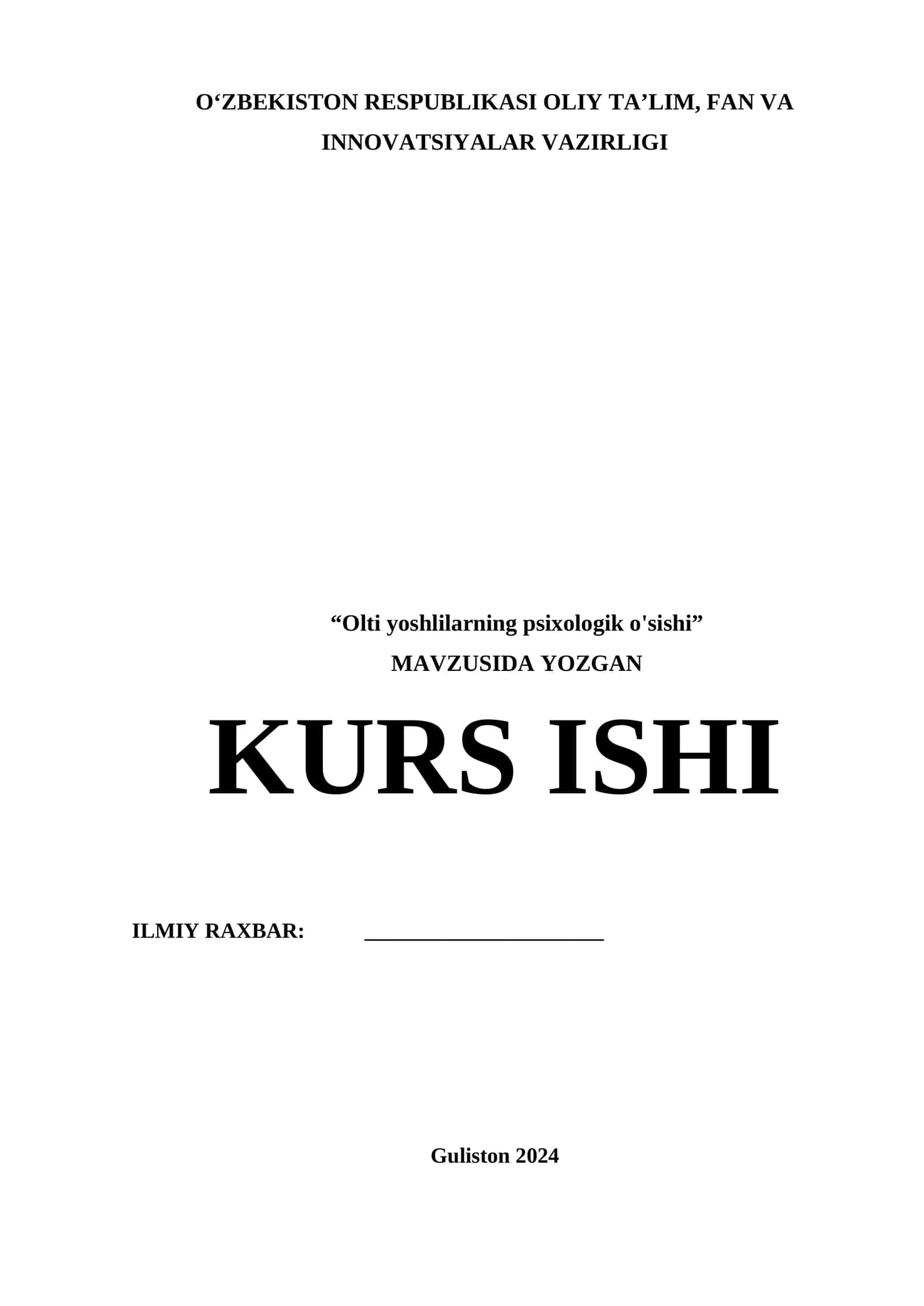 Olti yoshlilarning psixologik o'sishi 1