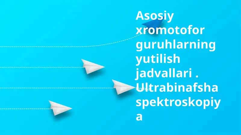 Asosiy xromofor guruhlarning yutilish jadvallari 1