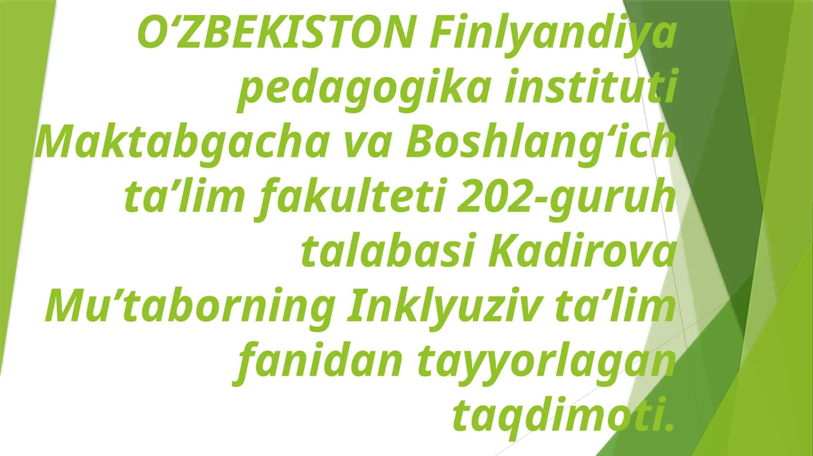 Gospital pedagogika inklyuziyaning asosi 1