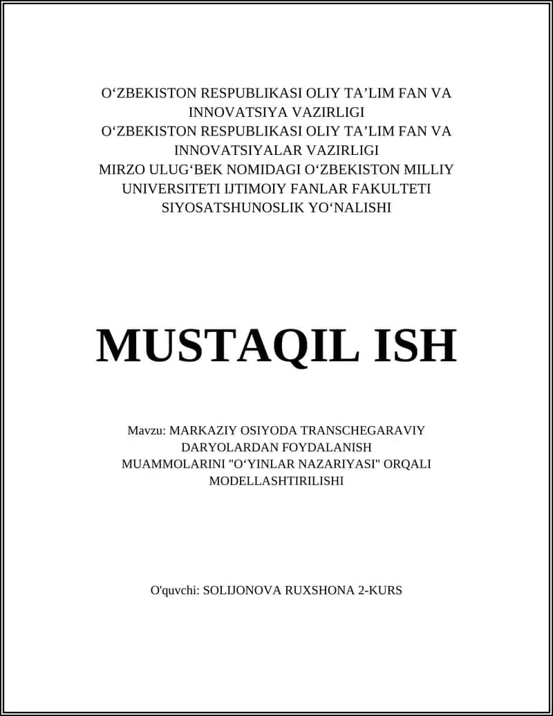 Markaziy Osiyodagi transchegaraviy daryolar 1