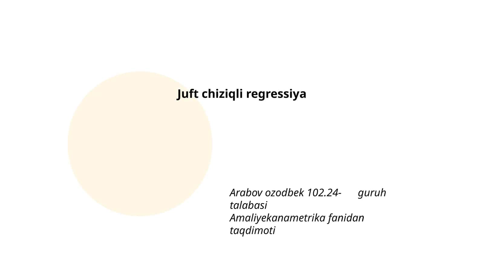 Juft chiziqli regressiya 1