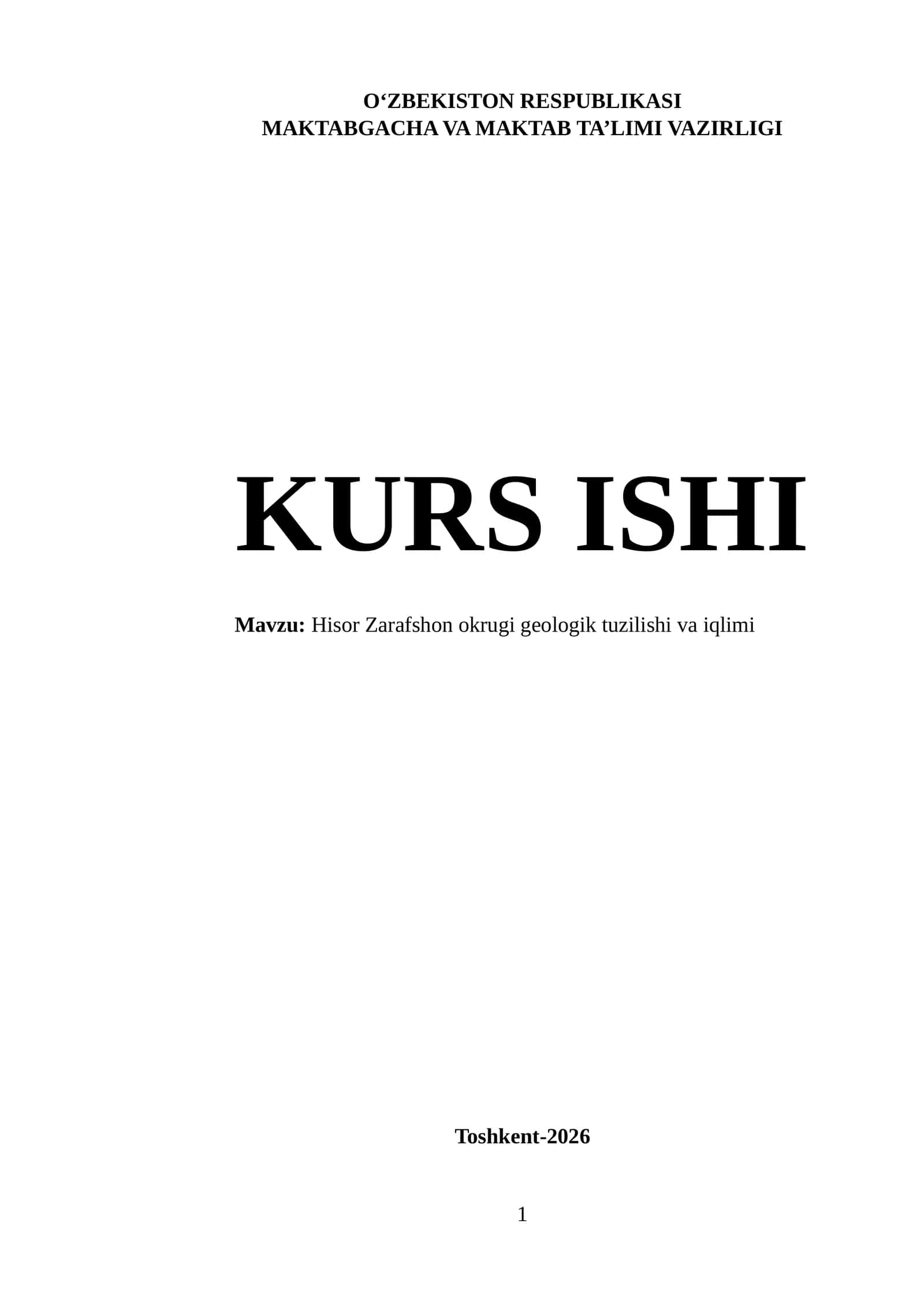 Hisor Zarafshon okrugi geologik tuzilishi va iqlimi 1