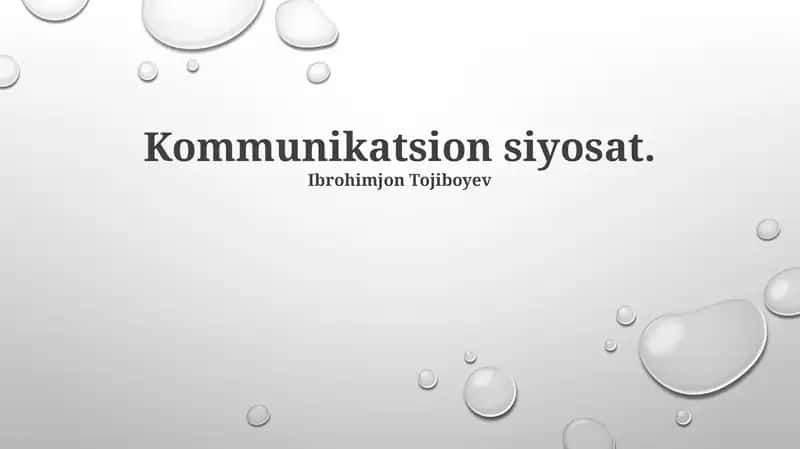 Kommunikatsion siyosat 1