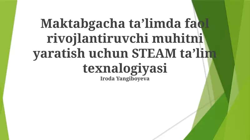 STEAM Ta'lim Texnalogiyasi 1