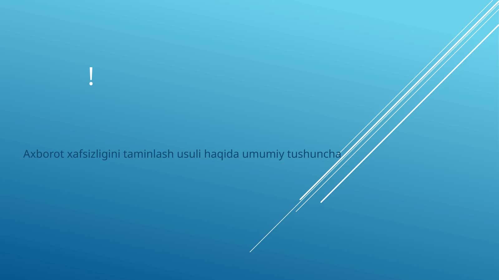 Axborot xafsizligini taminlash usuli haqida umumiy tushuncha 1