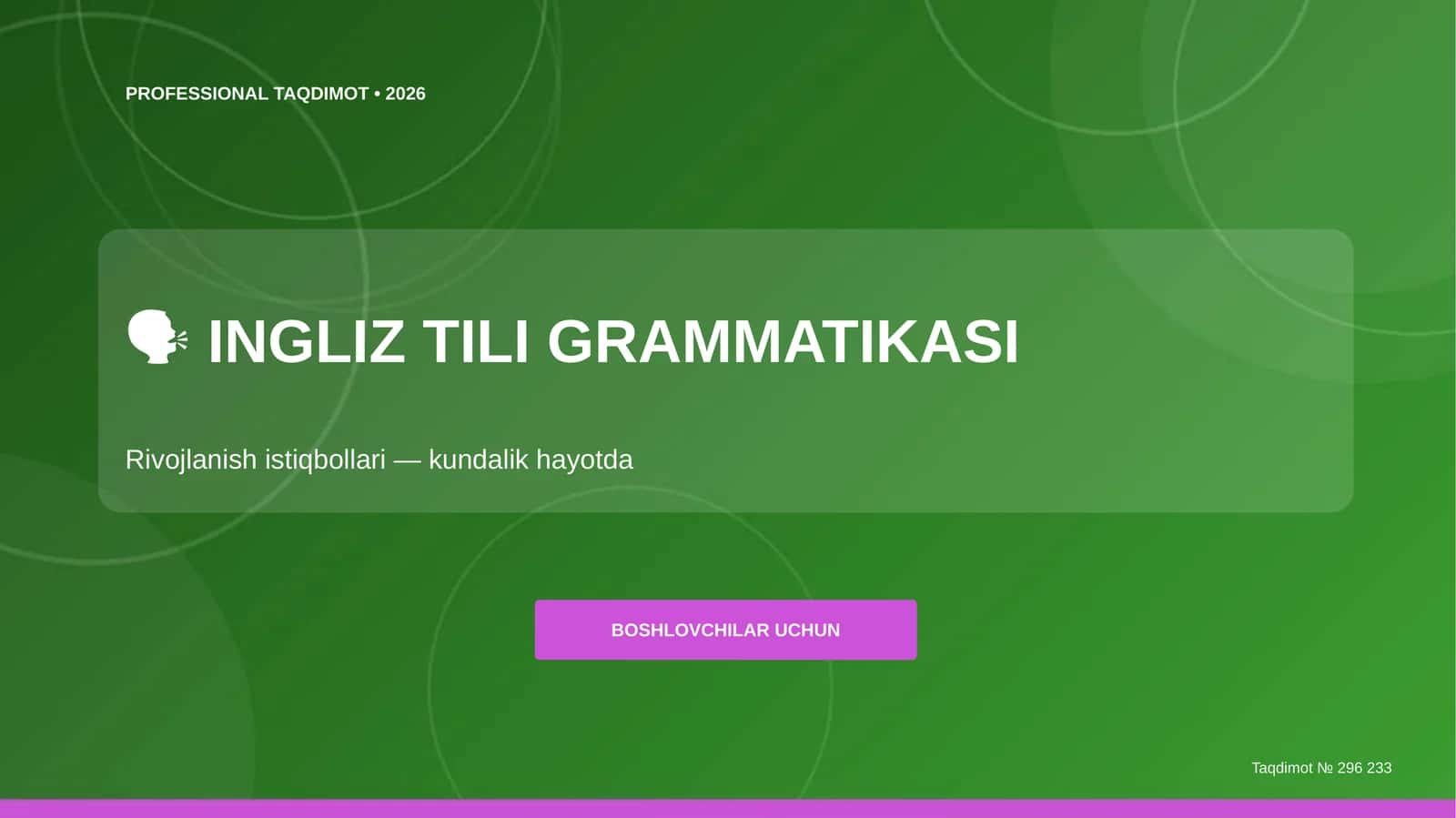 INGLIZ TILI GRAMMATIKASI 1