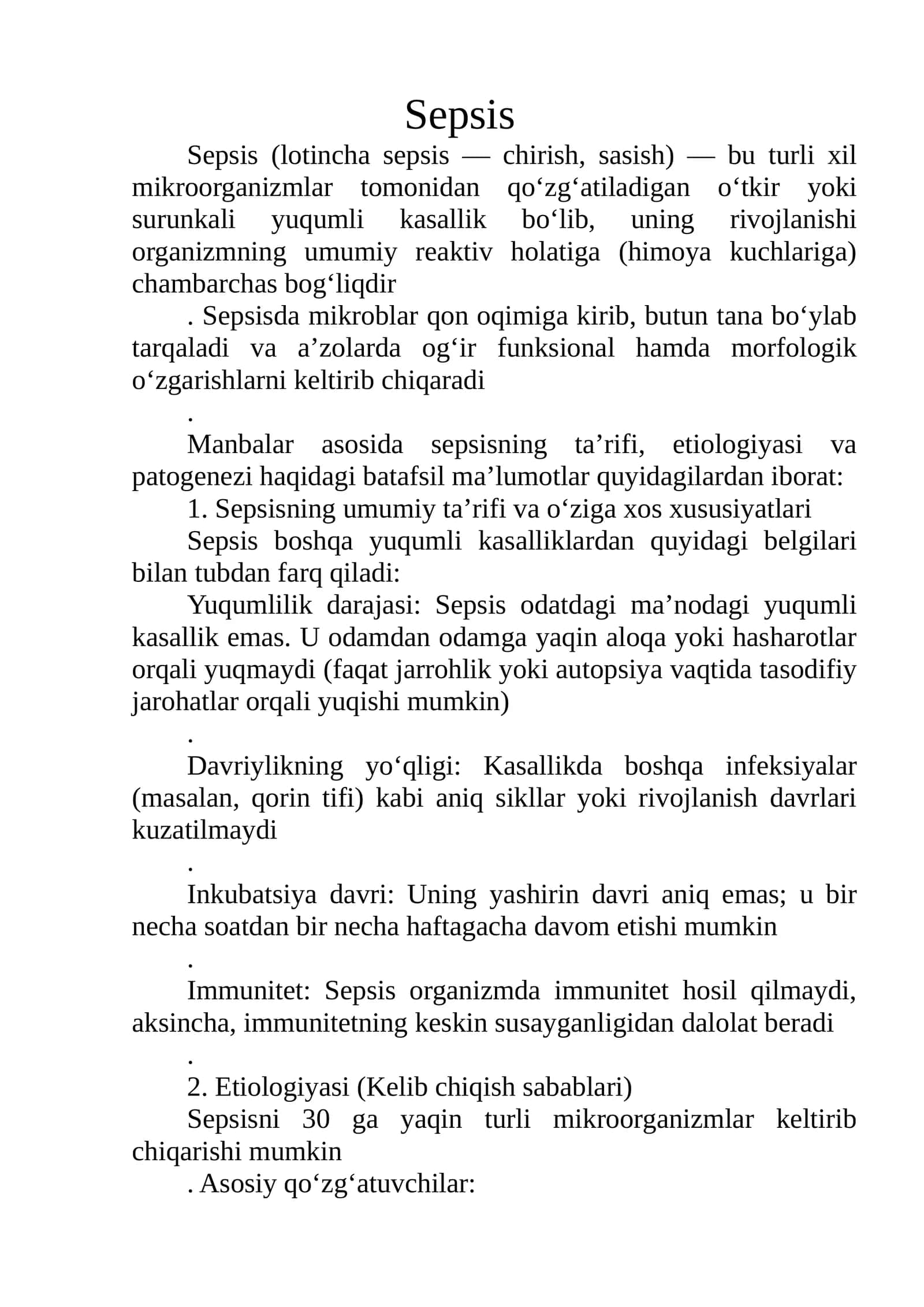 Sepsis 1
