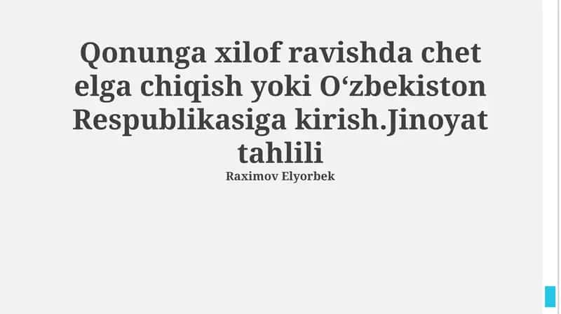 Qonunchilik bazasi va jinoyat tarkibi tahlili 1