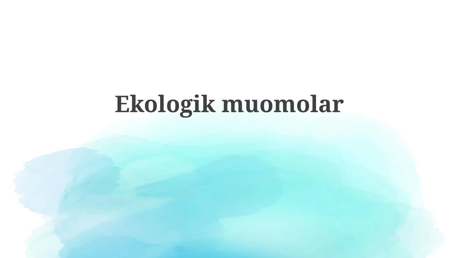 Ekologikmuomolar 1