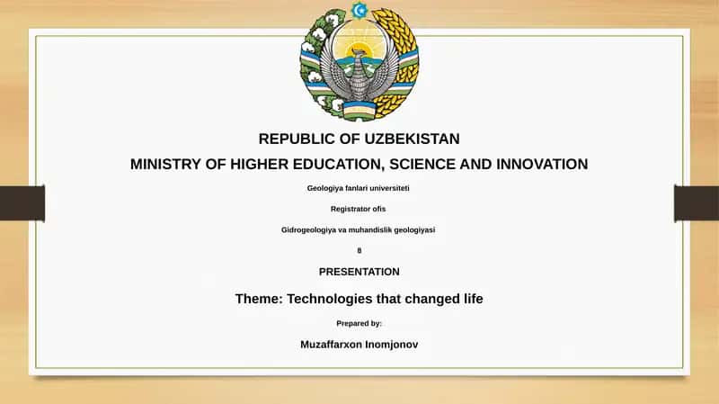 Technologies that changed life 1