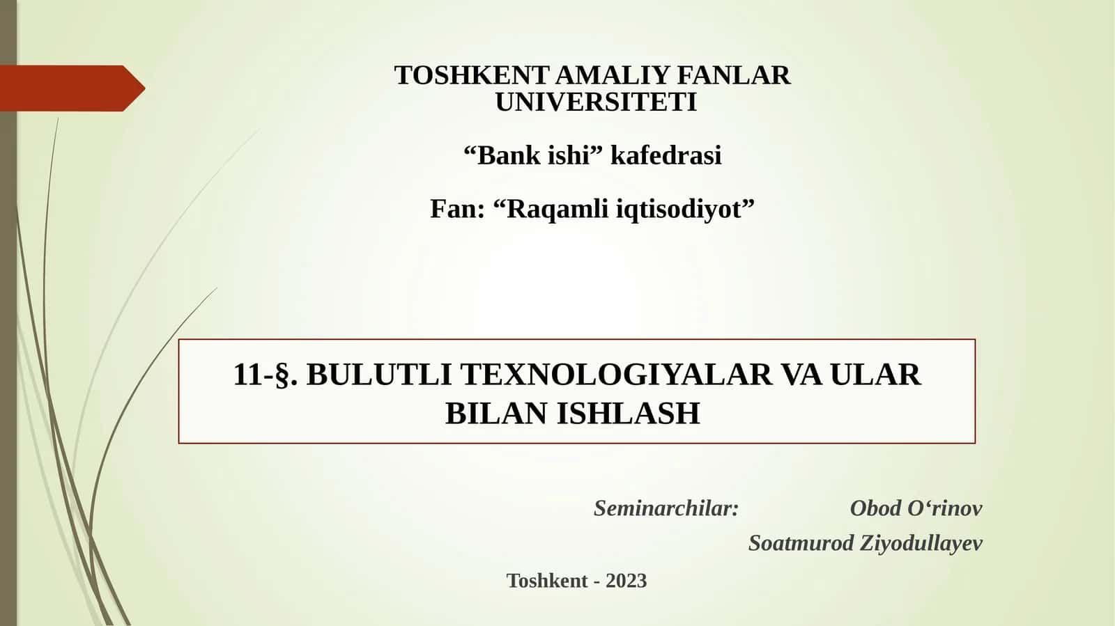 Bulutli Texnologiyalar Va Ular Bilan Ishlash 1