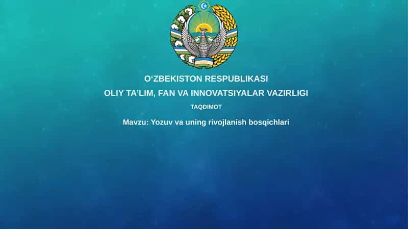Yozuv va uning rivojlanish bosqichlari 1