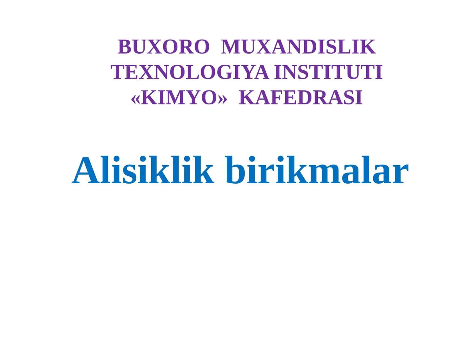 Alisiklikbirikmalar 1