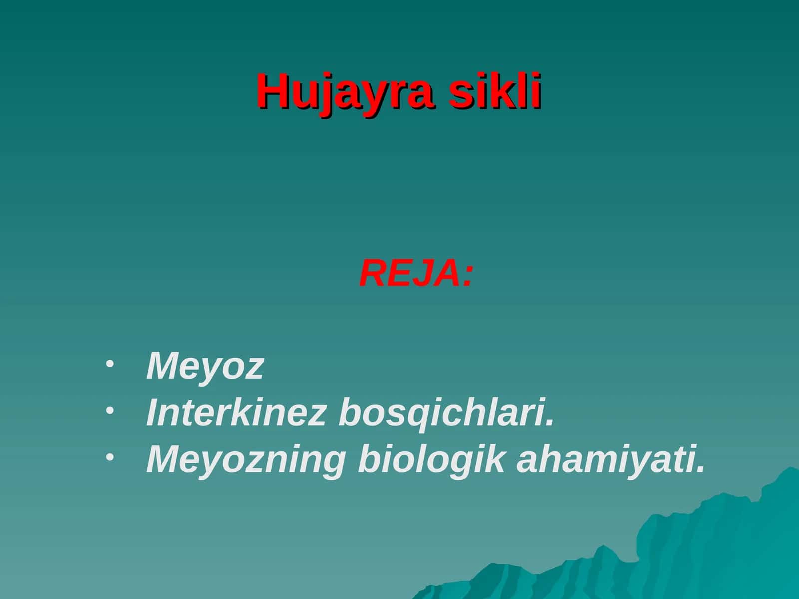 Hujayra sikli 1