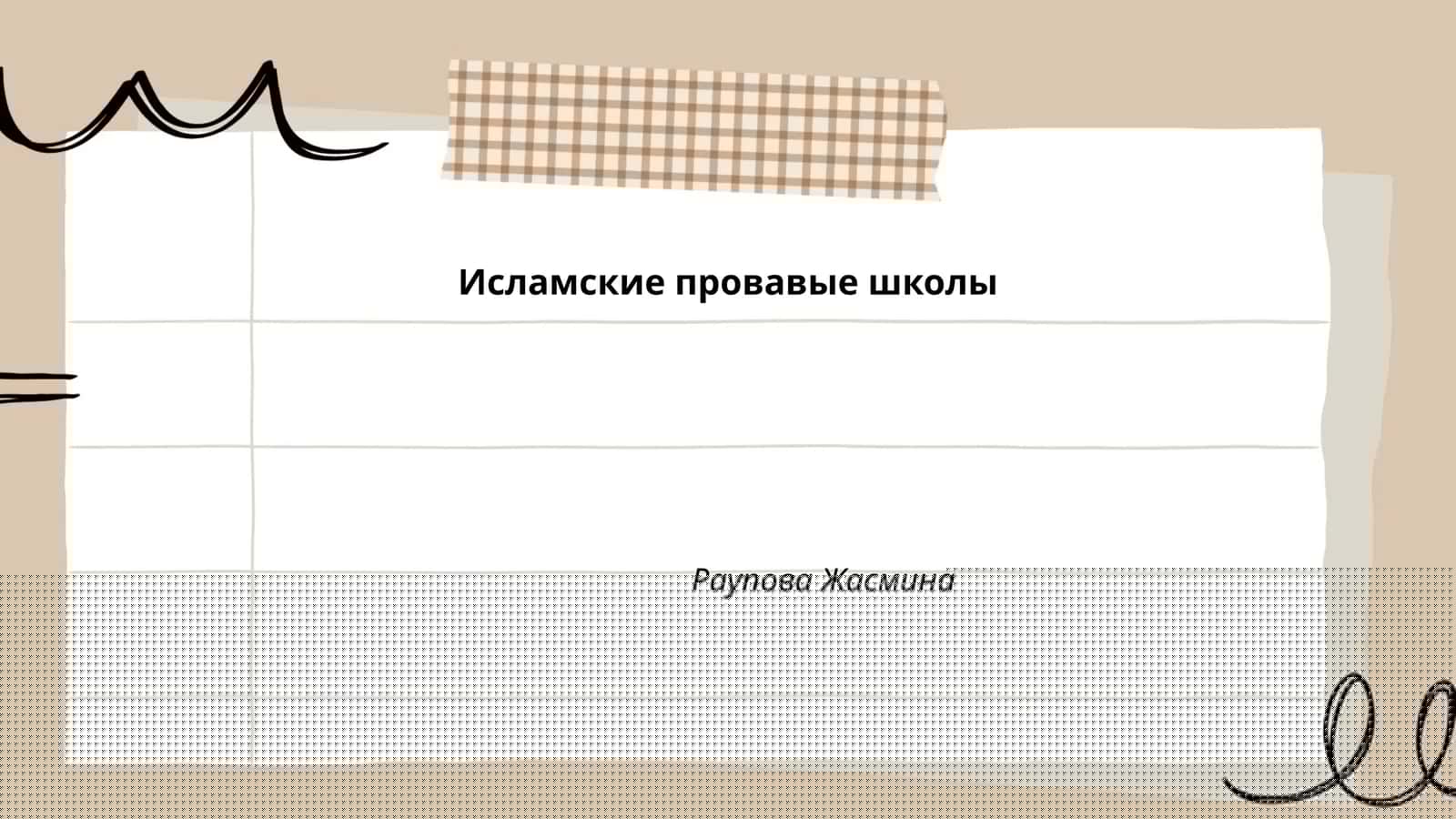 Исламские правовые школы 1