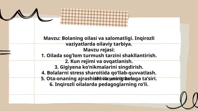 Bolaning oilasi va salomatligi 1