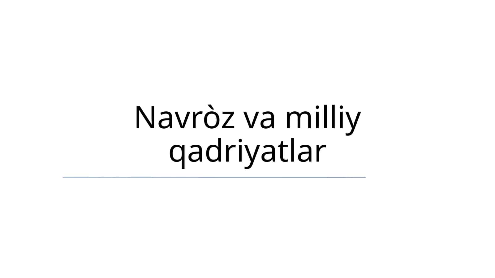Navròz va milliy qadriyatlar 1