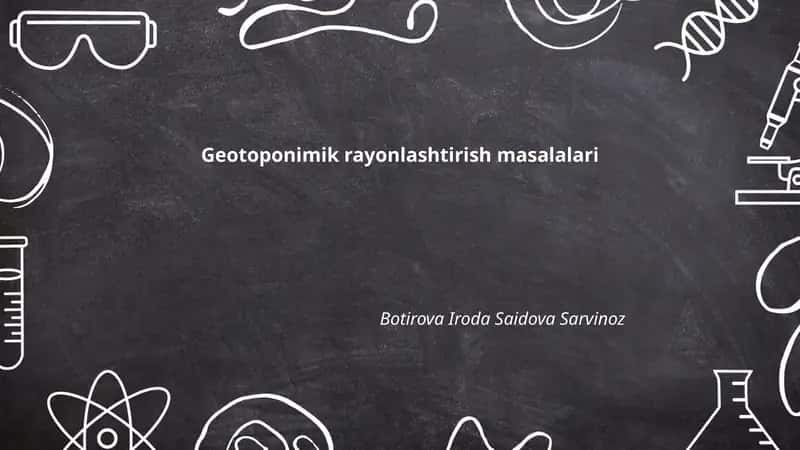 Geotoponimik rayonlashtirish masalalari 1