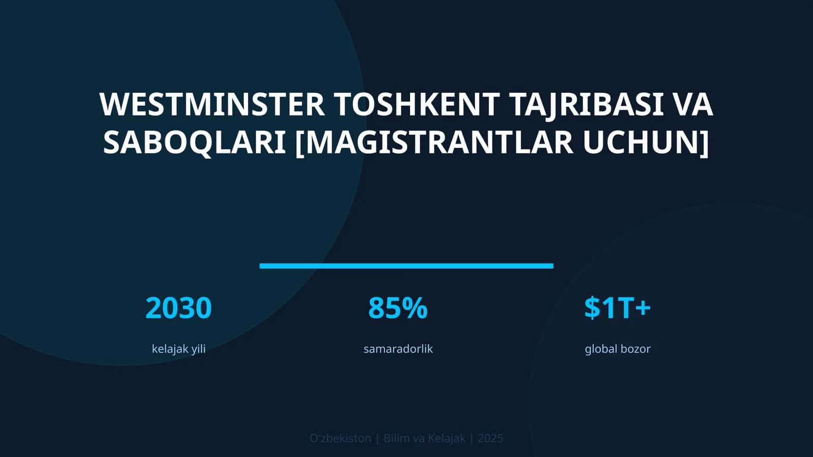 Westminster Toshkent tajribasi va saboqlari [magistrantlar uchun] 1