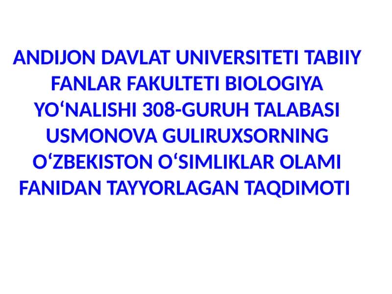 Oʻzbekistonda oʻsadigan dekorativoʻsimliklar 1