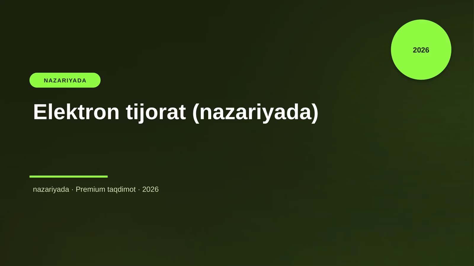 Elektron tijorat (nazariyada) 1
