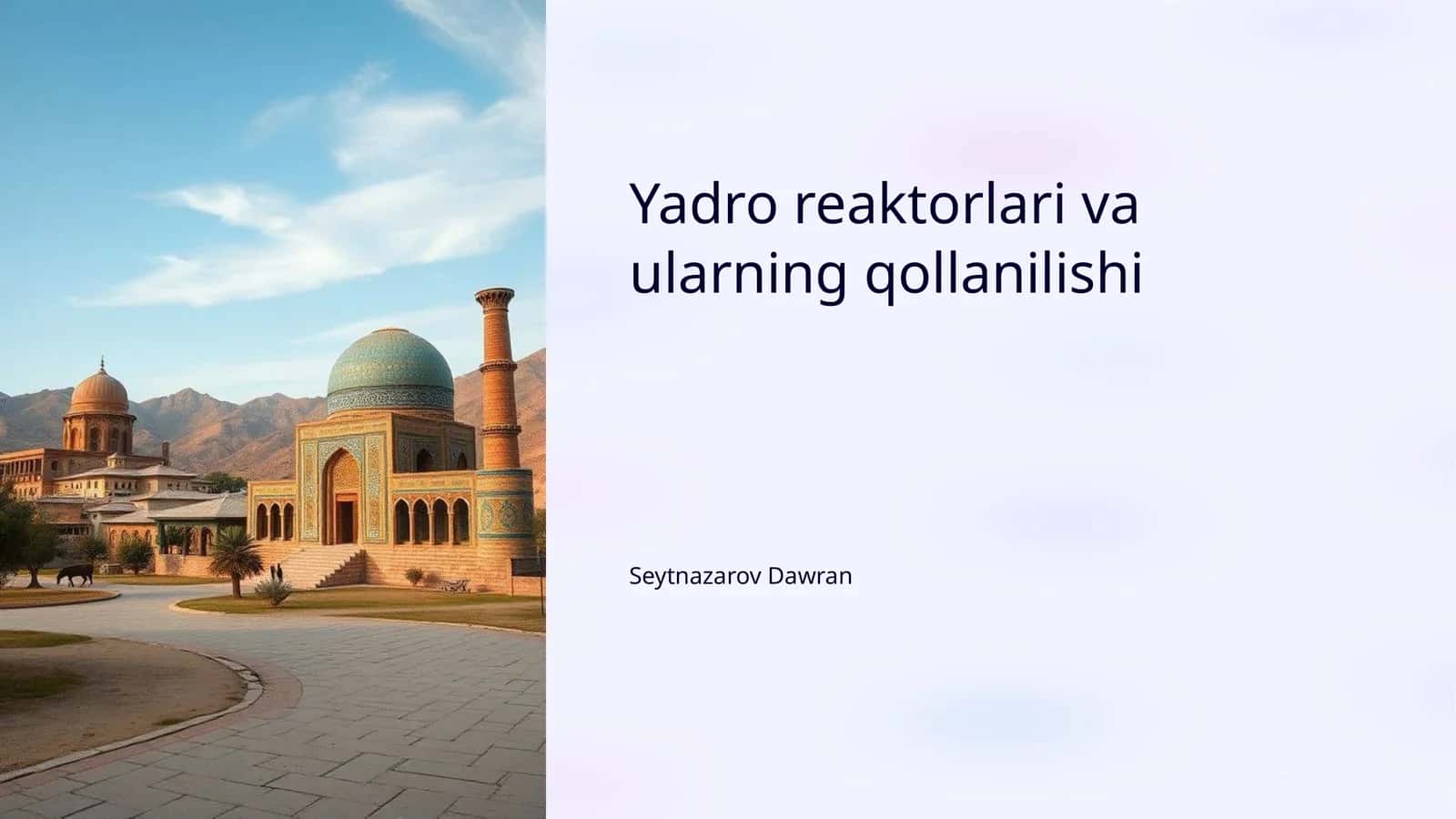 Yadro reaktorlari va ularning qollanilishi 1