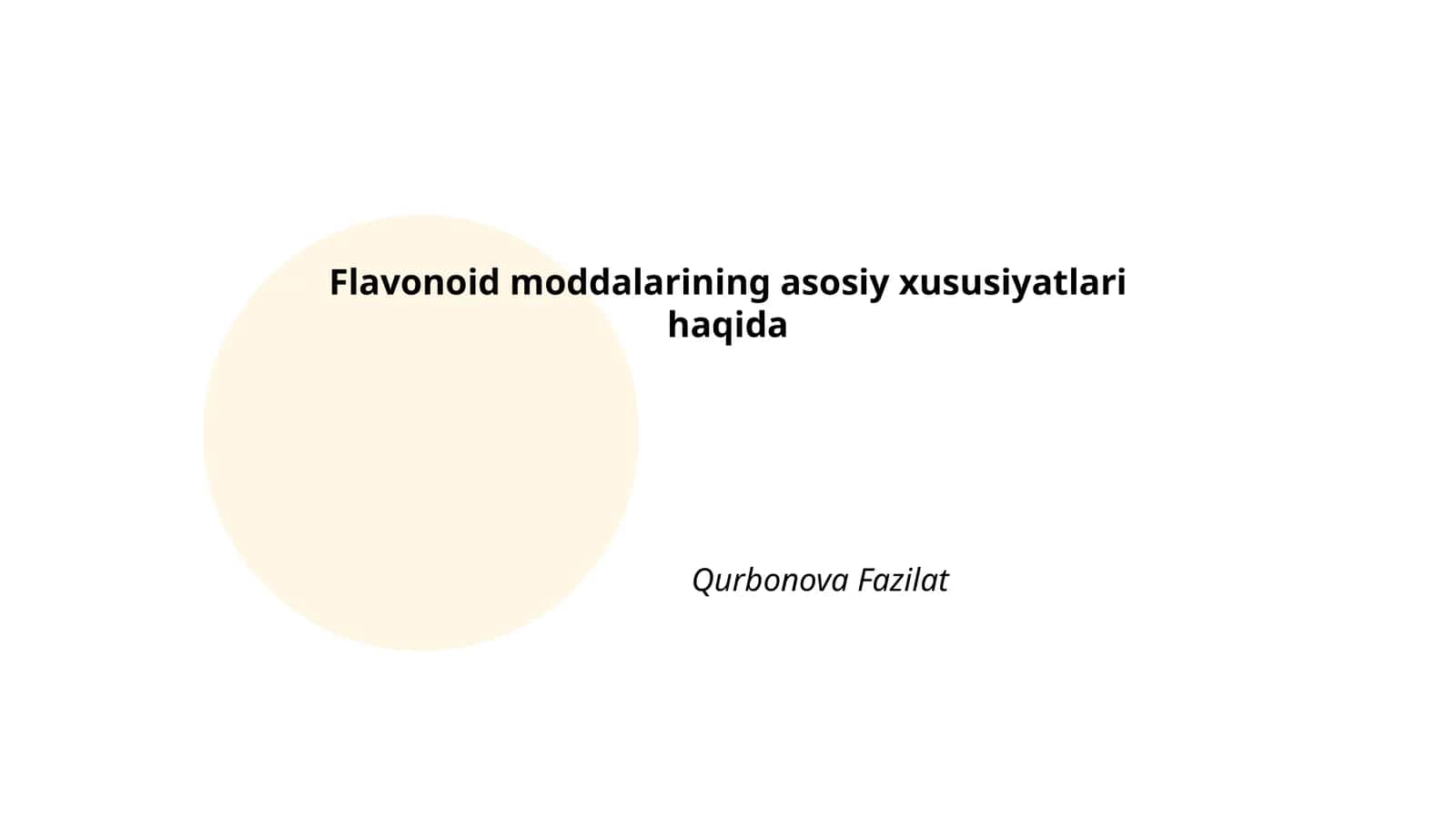 Flavonoid moddalarining asosiy xususiyatlari haqida 1