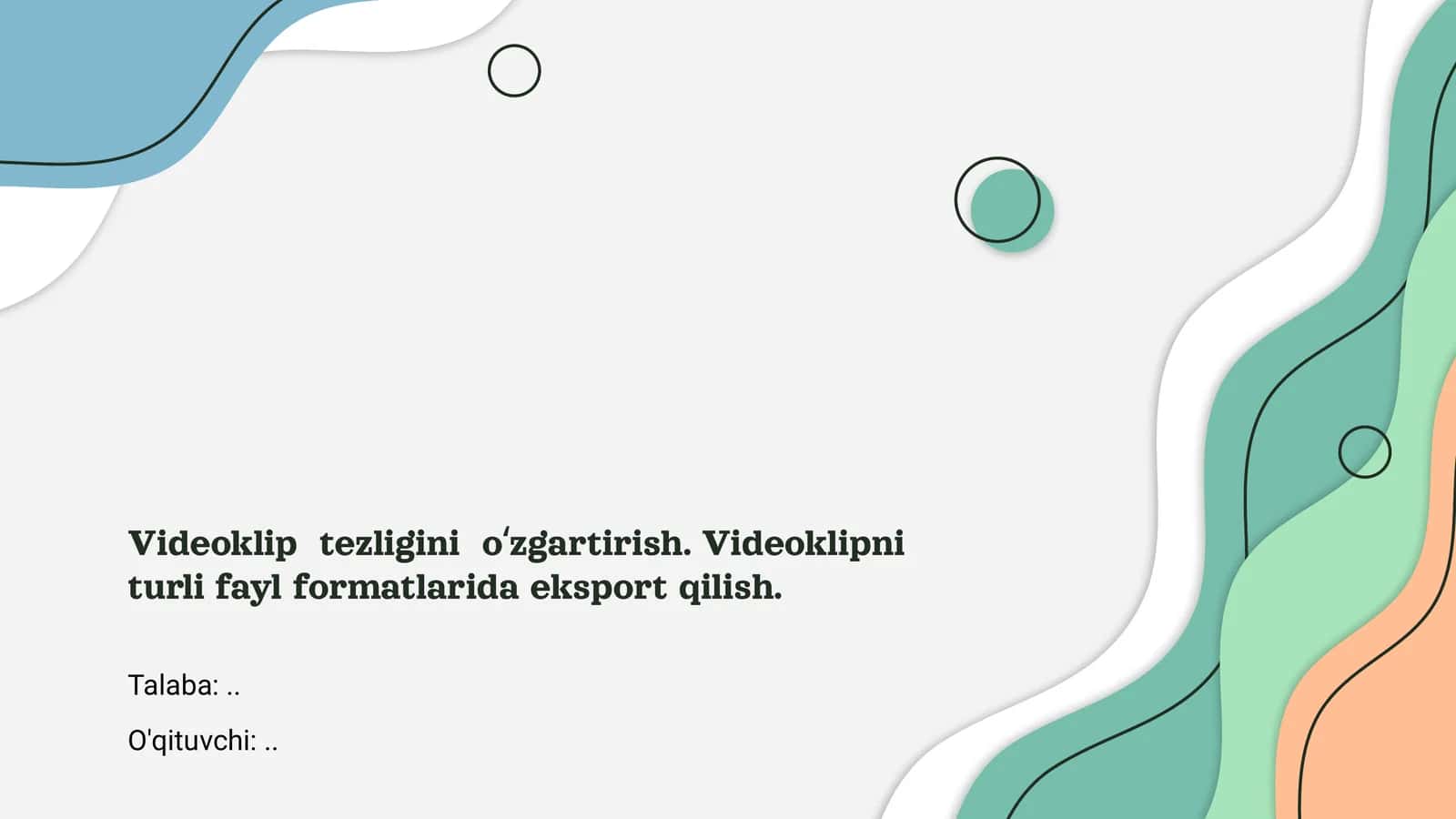 Videoklip tezligini oʻzgartirish 1