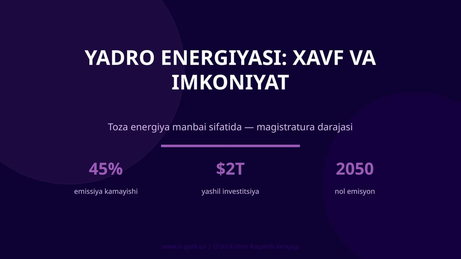 Yadro energiyasi: xavf va imkoniyat 1