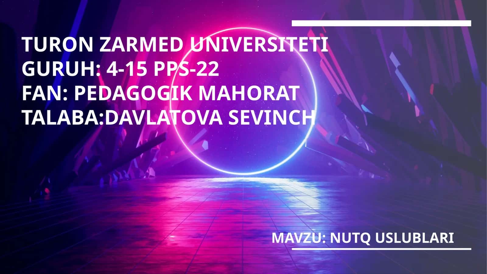 NUTQ USLUBLARI 1
