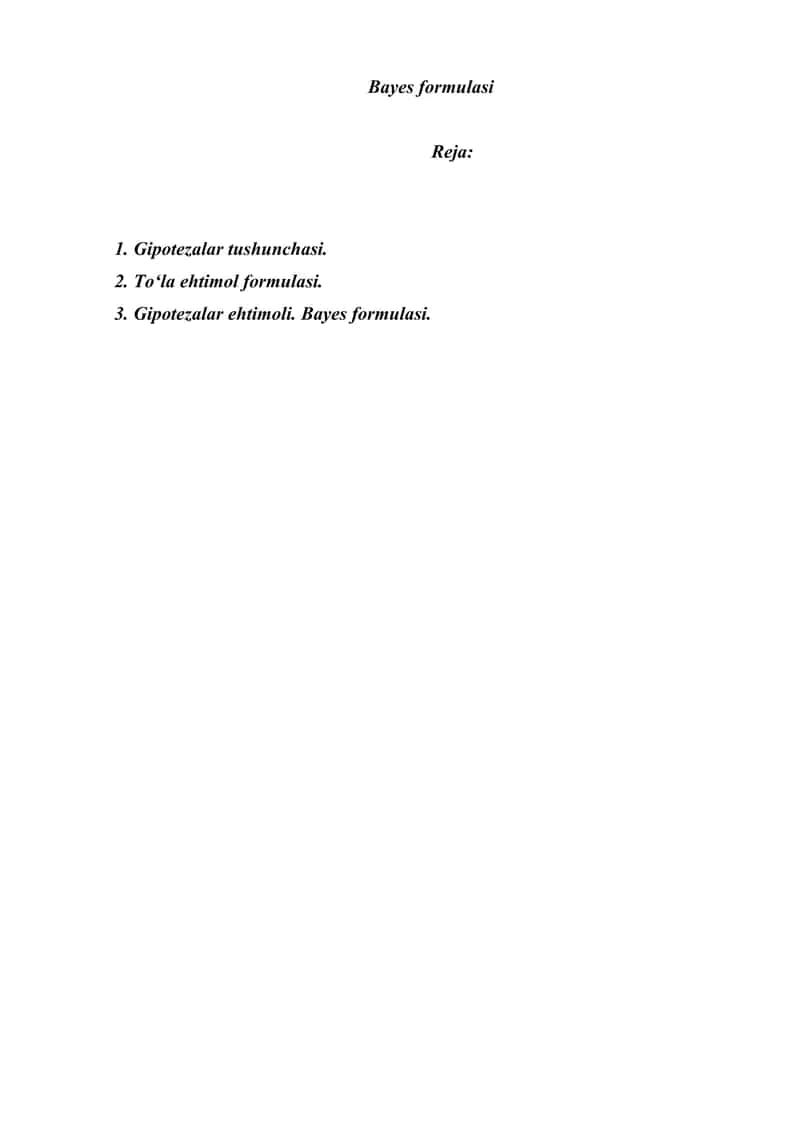 Bayes formulasi 1