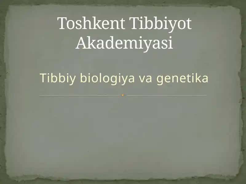 Sitologiya va genetika 1