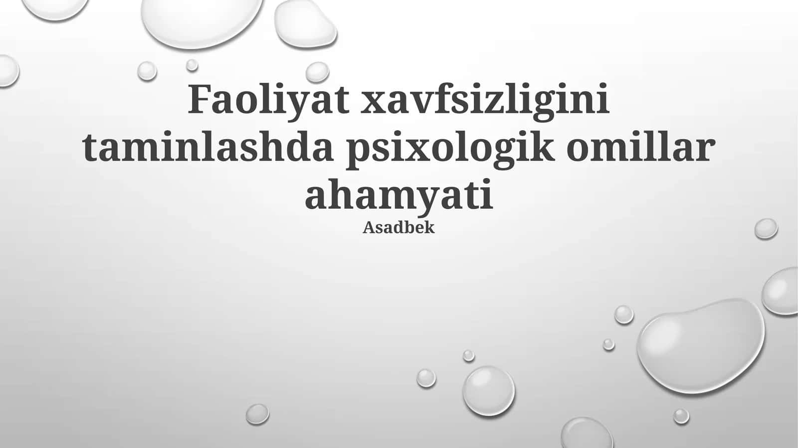 Faoliyat xavfsizligini taminlashda psixologik omillar ahamyati 1