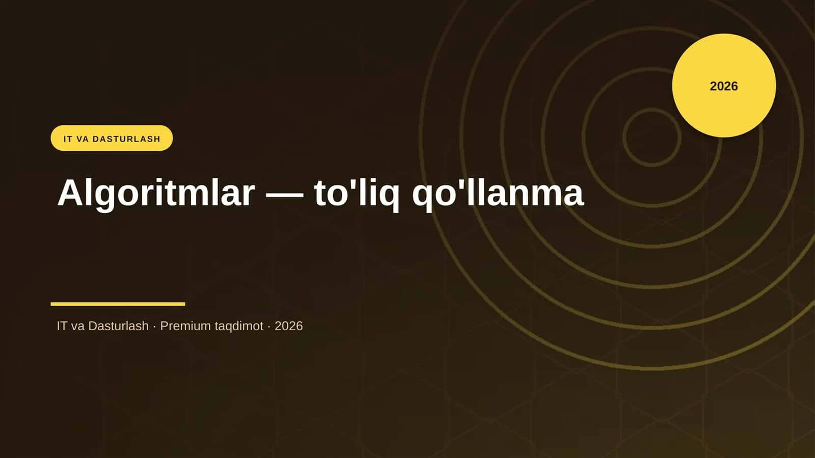 Algoritmlar — to'liq qo'llanma 1