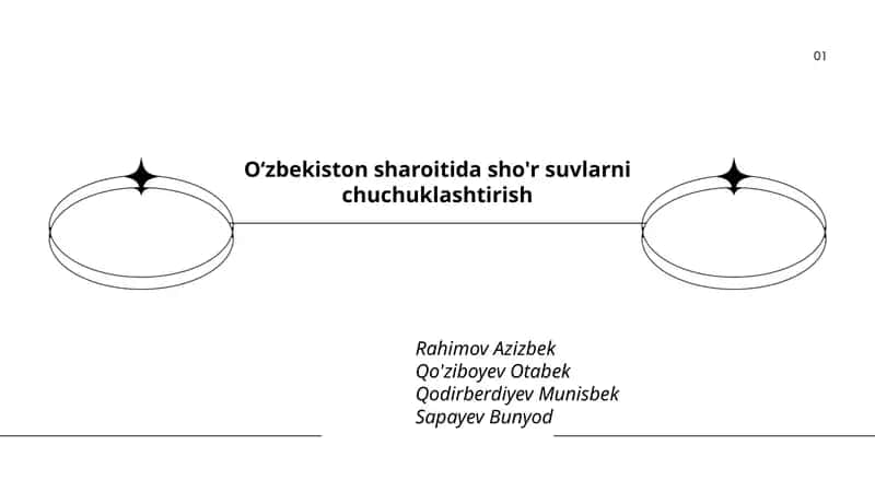 Oʻzbekiston sharoitida sho'r suvlarni chuchuklashtirish 1