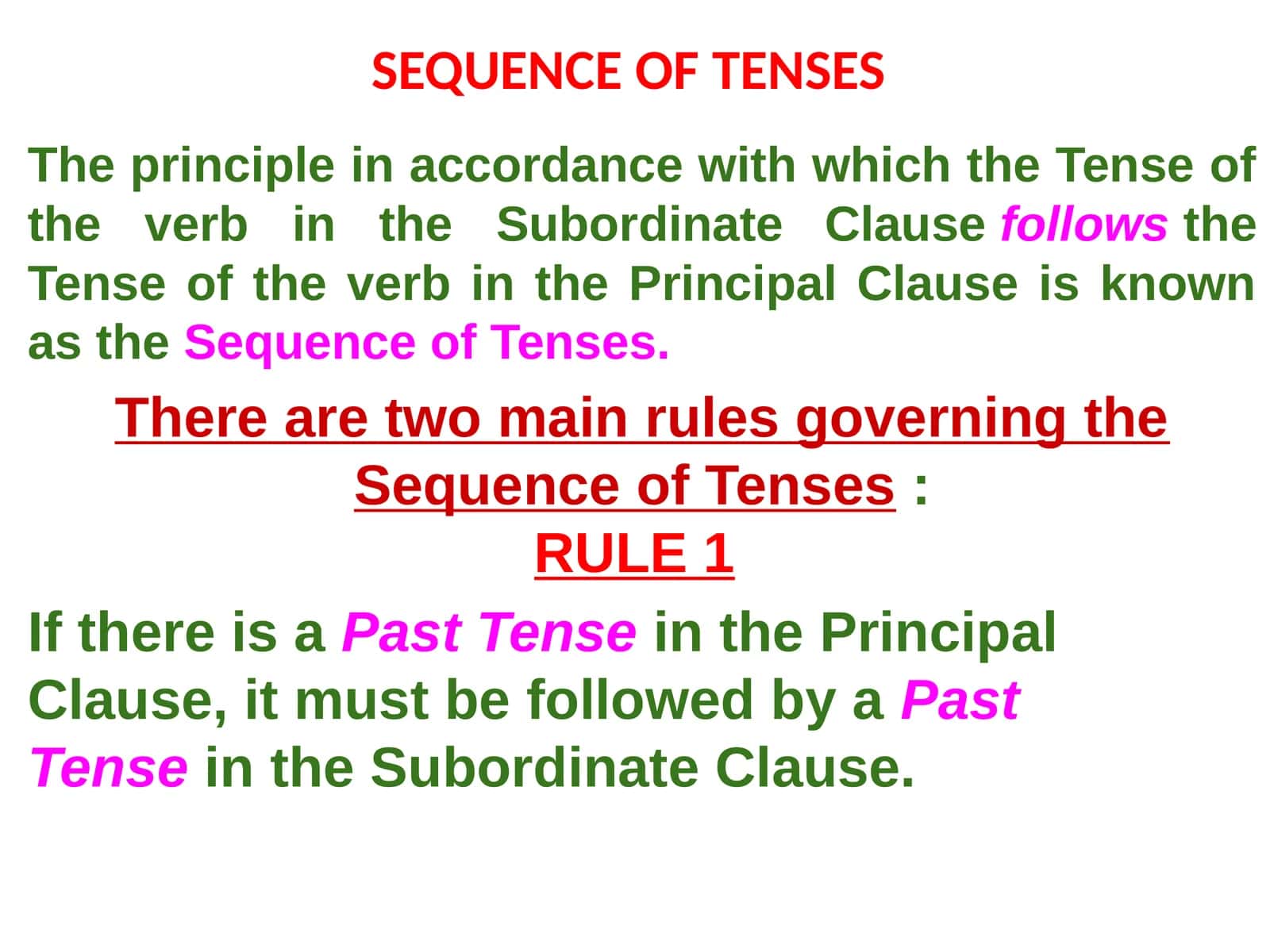 SEQUENCE OF TENSES 1