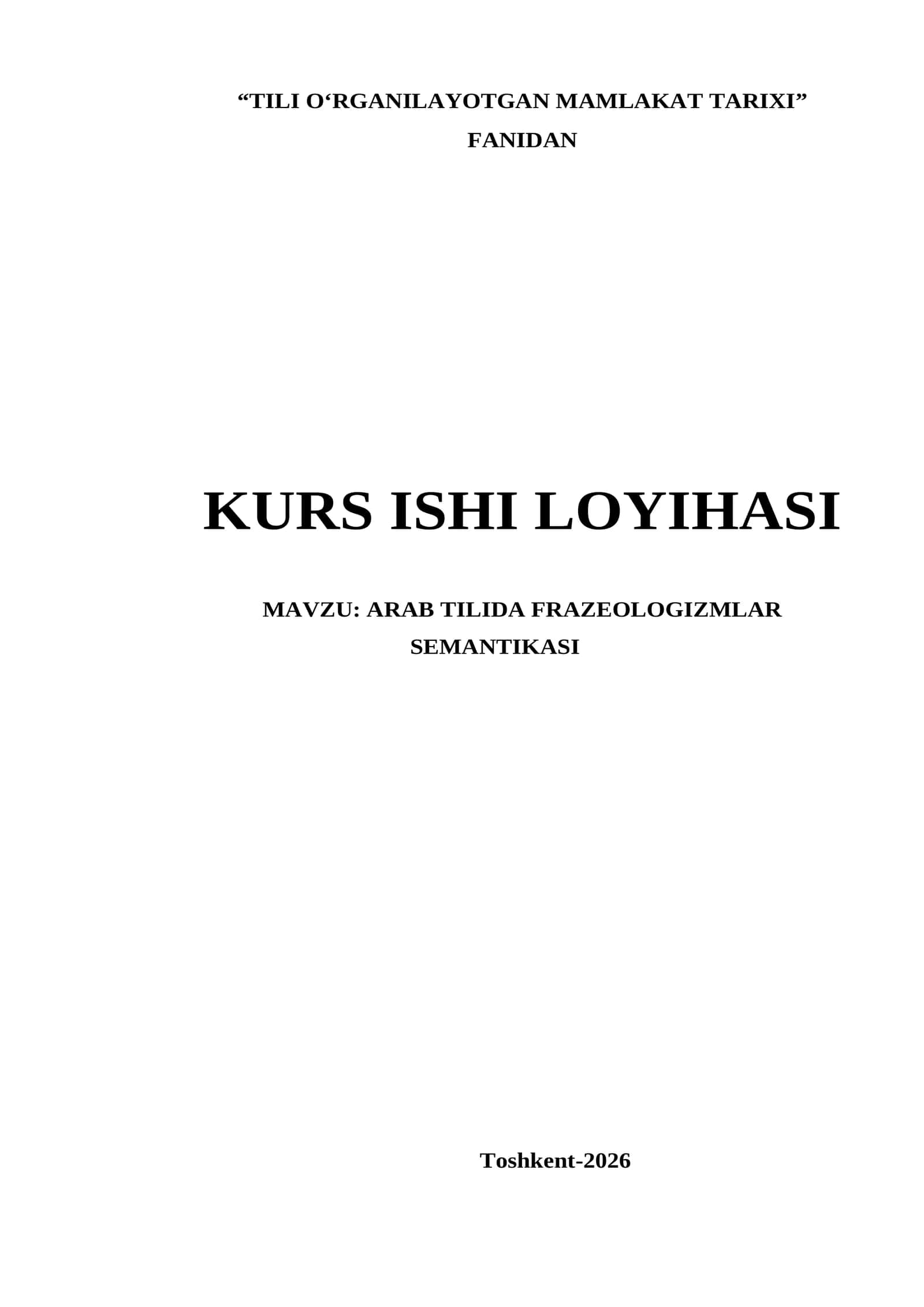 KURS ISHI Arab tilida frazeologizmlar semantikasi 1