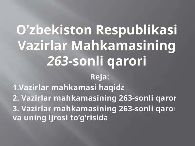 Oʻzbekiston RespublikasiVazirlarMahkamasi 1