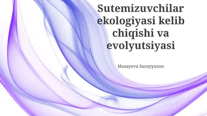 Filtrlash oziqlantiruvchilarning kelib chiqishi 1