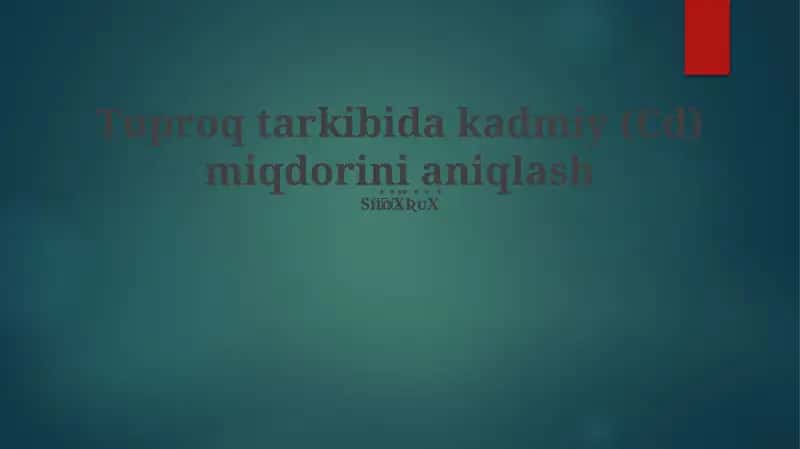 Kadmiy tahlil qilish 1