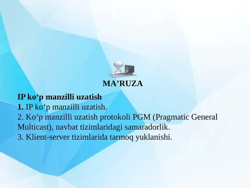 IP ko‘p manzilli uzatish 1